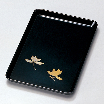 進物盆 7.0 蘭 黒 漆塗り・木製 祝儀盆 切手盆 11-16903【製造中止