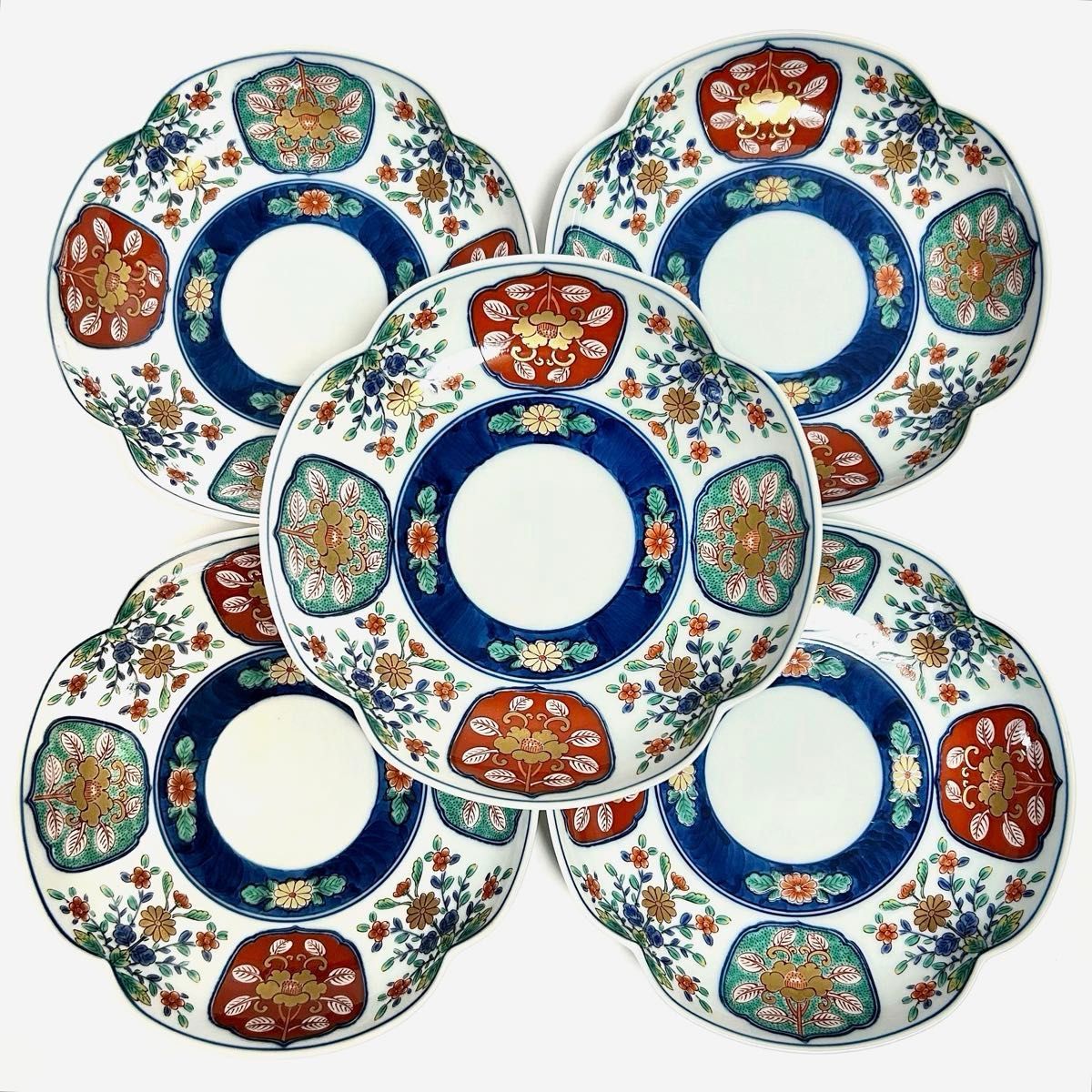 769 有田焼 其泉窯 染錦四方割木甲草花文 三段重 賞美堂本店 未使用