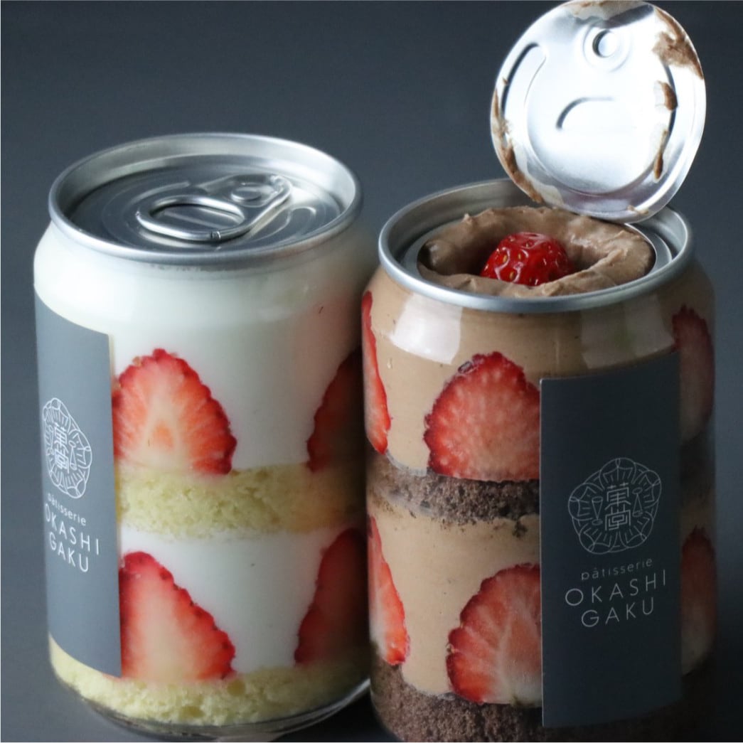 2種のショートケーキ缶とバクちーセット(CH1) | patisserie OKASHI GAKU
