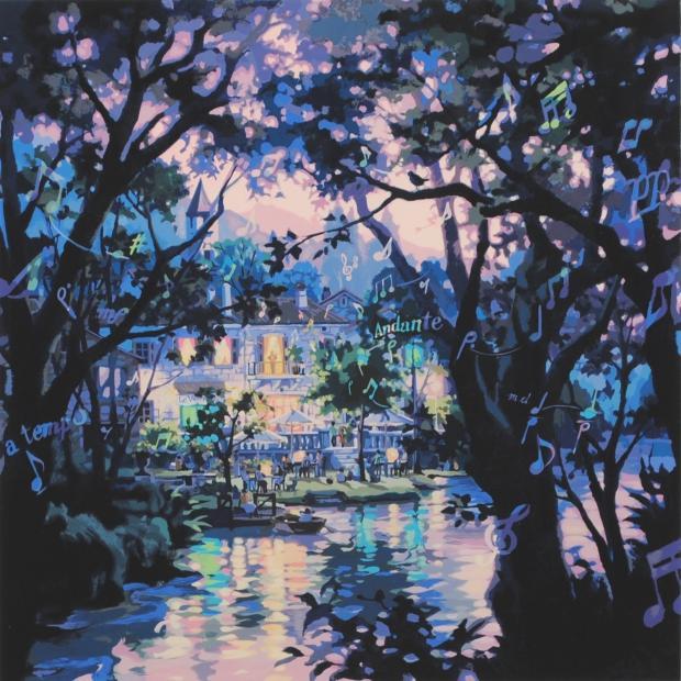 笹倉鉄平 ヴァイオリンの森に インテリア 絵画 シルクスクリーン 版画