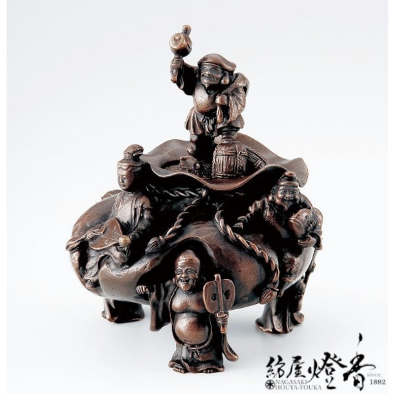 香炉/香器『高岡銅器【招福七福神香炉】銅製/大森孝志作』竹中銅器